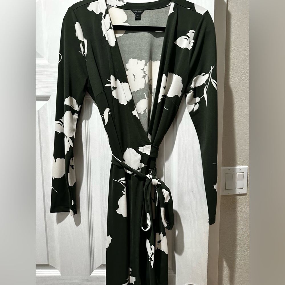 Ann Taylor Green and Cream Floral Dress